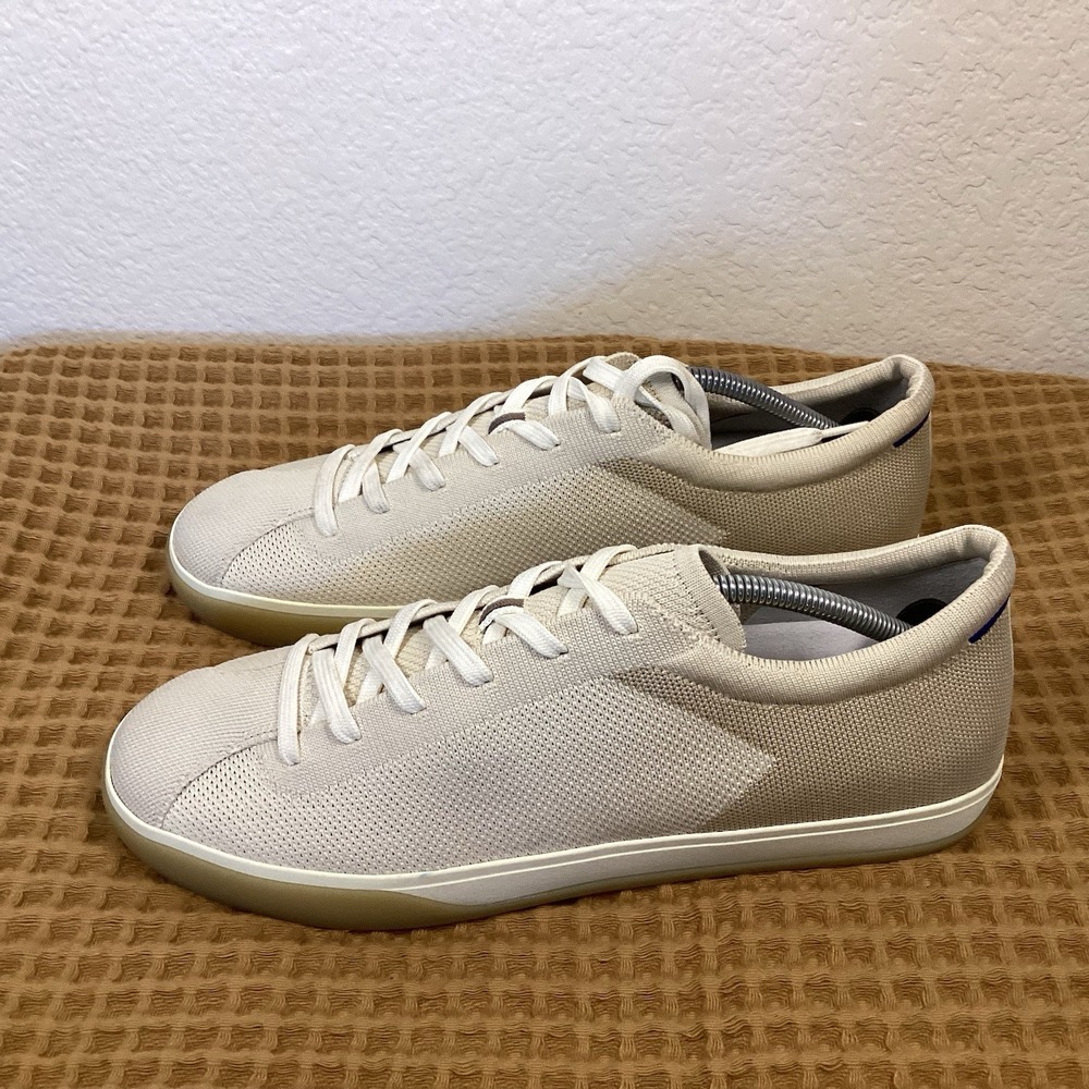 Rothy's Mens 11.5 Women's 13 The Lace Up Sneaker Bone Textile Low Casual Shoes